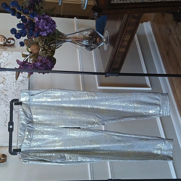 NWT Metallic Print Skinny Jogger Pants By Ashley Stewart. Size 3X - Picture 1 of 17
